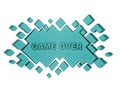 Blue game over geometric background from cubes. 3d render