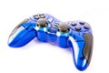 Blue gamepad on white background