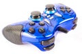 Blue gamepad on white background