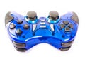 Blue gamepad on white background