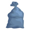 Blue garbage bag icon cartoon vector. General box