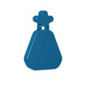 Blue Garbage bag icon isolated on transparent background.