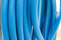 Blue garden hose pipe Royalty Free Stock Photo