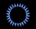 Blue gas flame Royalty Free Stock Photo