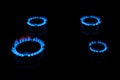 Blue gas flames Royalty Free Stock Photo