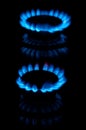 Blue gas flames Royalty Free Stock Photo