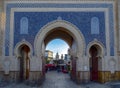 The blue Gate or the Bab Bou Jeloud in Fes, Morocco