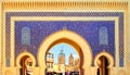 Blue Gate Bab Boujelud in Fes, Morocco Royalty Free Stock Photo