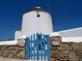 Blue Gate Entrance to Windmill on Mykonos