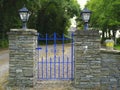 Blue Gate on Waymarked Route Ireland Royalty Free Stock Photo