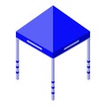 Blue gazebo icon, isometric style Royalty Free Stock Photo