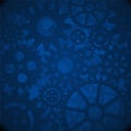 Blue Gears Background Royalty Free Stock Photo