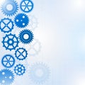 Blue gears on the white background