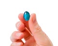 Blue gel capsule Royalty Free Stock Photo