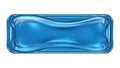 blue gel-like substance in a rectangular container on white background glassy widget isolated white Royalty Free Stock Photo