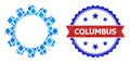 Blue Ethereum Collage Cog Icon and Unclean Bicolor Columbus Seal