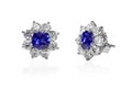 Blue Gemstone and diamond earrings Royalty Free Stock Photo