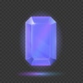 Blue gemstone or magic crystal. Gem icon isolated on transparent effect background Royalty Free Stock Photo