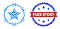 Blue Jevel Mosaic Communism Camp Icon and Unclean Bicolor Fake Story Watermark