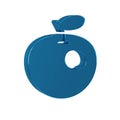 Blue Genetically modified apple icon isolated on transparent background. GMO fruit.