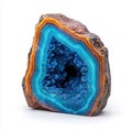 Blue Geode Crystal Isolated on White Royalty Free Stock Photo