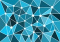 Blue geometric abstract graphic for background, wallpaper, backdrop, banner and illustration. Triangle. Circle. Colorful. Vector.