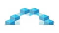 Blue Geometric Block Archway, Symbolizing Progress and Entry, vector design Generative AI Royalty Free Stock Photo