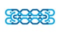 Blue Geometric Chain Pattern Design Element, vector design Generative AI Royalty Free Stock Photo