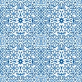 Blue geometric floral pattern on a white background. Arabic style. Vector. Royalty Free Stock Photo
