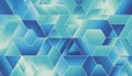 Blue geometric hexagons interlock in a seamless pattern with gradient shading creating a modern abstract background with Royalty Free Stock Photo