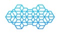 Blue Geometric Interlocking 3D Cubes Pattern Vector Design Generative AI Royalty Free Stock Photo