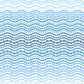 Blue geometric ornamental doodle waves seamless pattern, vector Royalty Free Stock Photo