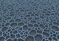 Blue geometric pattern comprising interconnected hexagons Royalty Free Stock Photo