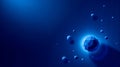 Blue geometric shapes on dark background, abstract poly design, modern digital art, futuristic technology concept, glowing