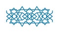 Blue Geometric Star of David Pattern Border, vector design Generative AI Royalty Free Stock Photo