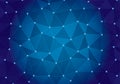 Blue Geometric triangular low poly with dots and lines gradient illustration for graphic background. Vector design texture. Royalty Free Stock Photo