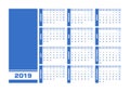 Blue 2019 German calendar Royalty Free Stock Photo