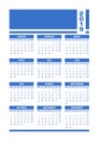 Blue 2019 German calendar Royalty Free Stock Photo