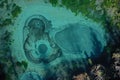 Blue Geyser Lake in Altai Mountains, Siberia, Russia.