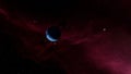 Blue Giant Alien Exoplanet in a nebula