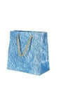 Blue gift bag isolated on white. Royalty Free Stock Photo