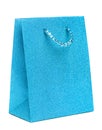 Blue gift bag isolated on white Royalty Free Stock Photo