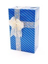Blue gift with big bow Royalty Free Stock Photo