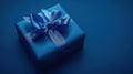 The blue gift box.AI generated image Royalty Free Stock Photo