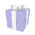 A blue gift box tied with white ribbons with white bows Royalty Free Stock Photo