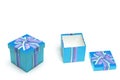 Blue Gift box on white Royalty Free Stock Photo