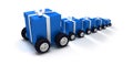 Blue gift convoy Royalty Free Stock Photo