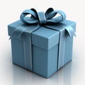 blue gift on a white background