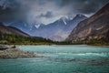 Blue Gilgit river Royalty Free Stock Photo