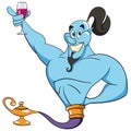 Blue Gin or Genie coming out of a lamp